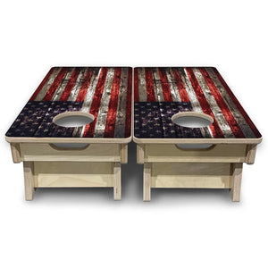 Distressed Flag - Mini or Vacation Size Cornhole Boards Cornhole Solutions