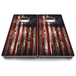 Distressed Flag - Mini or Vacation Size Cornhole Boards Cornhole Solutions