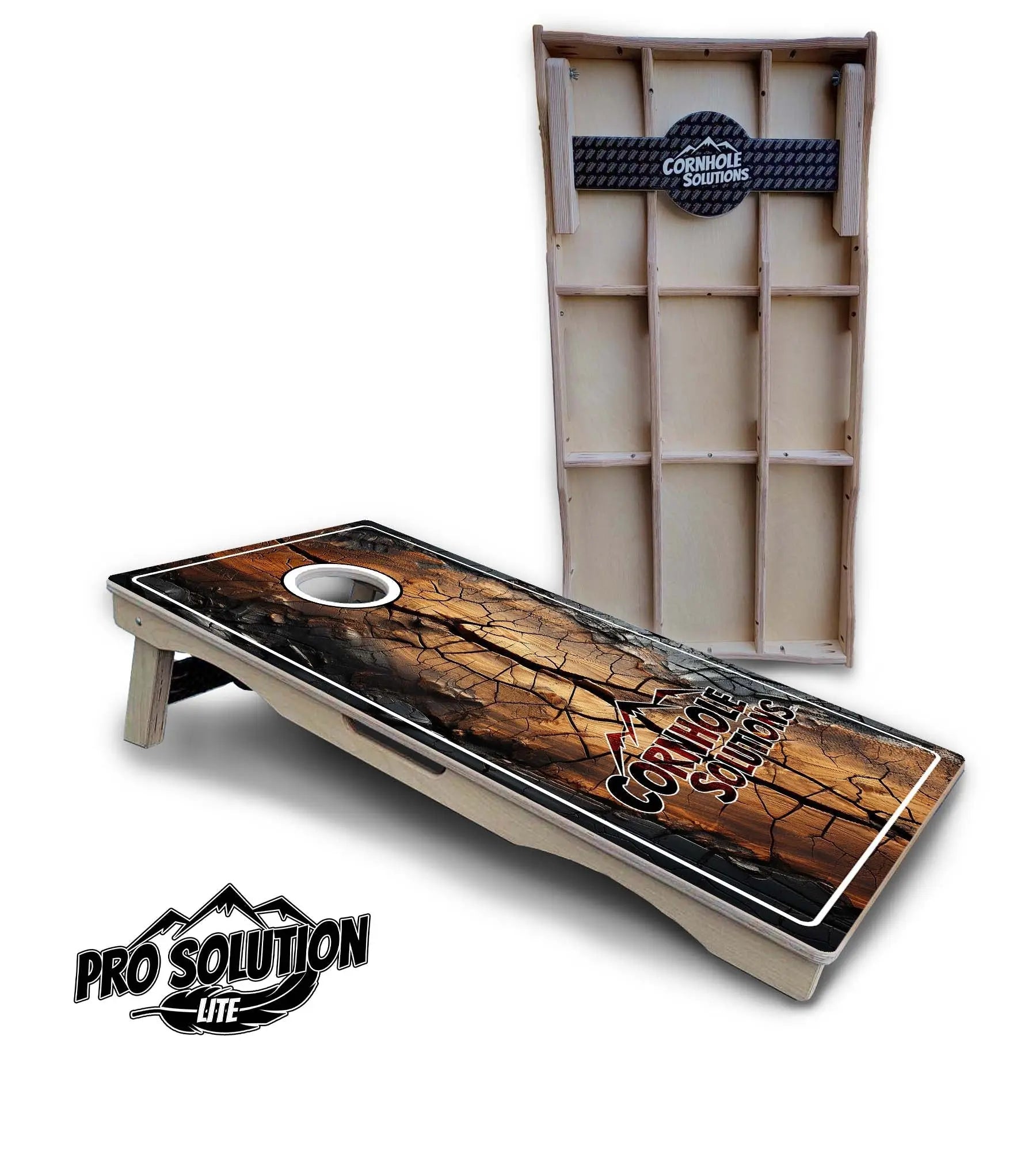 Distressed Live Edge Cornhole Boards - Pro Solution Lite Series Cornhole Solutions