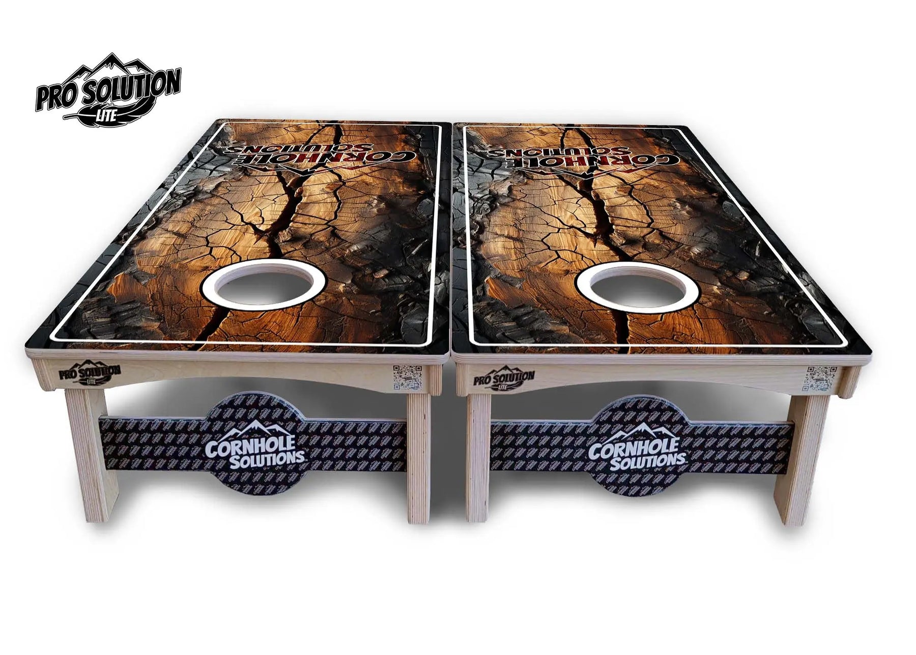 Distressed Live Edge Cornhole Boards - Pro Solution Lite Series by Cornhole Solutions, custom cornhole board detail photo 3