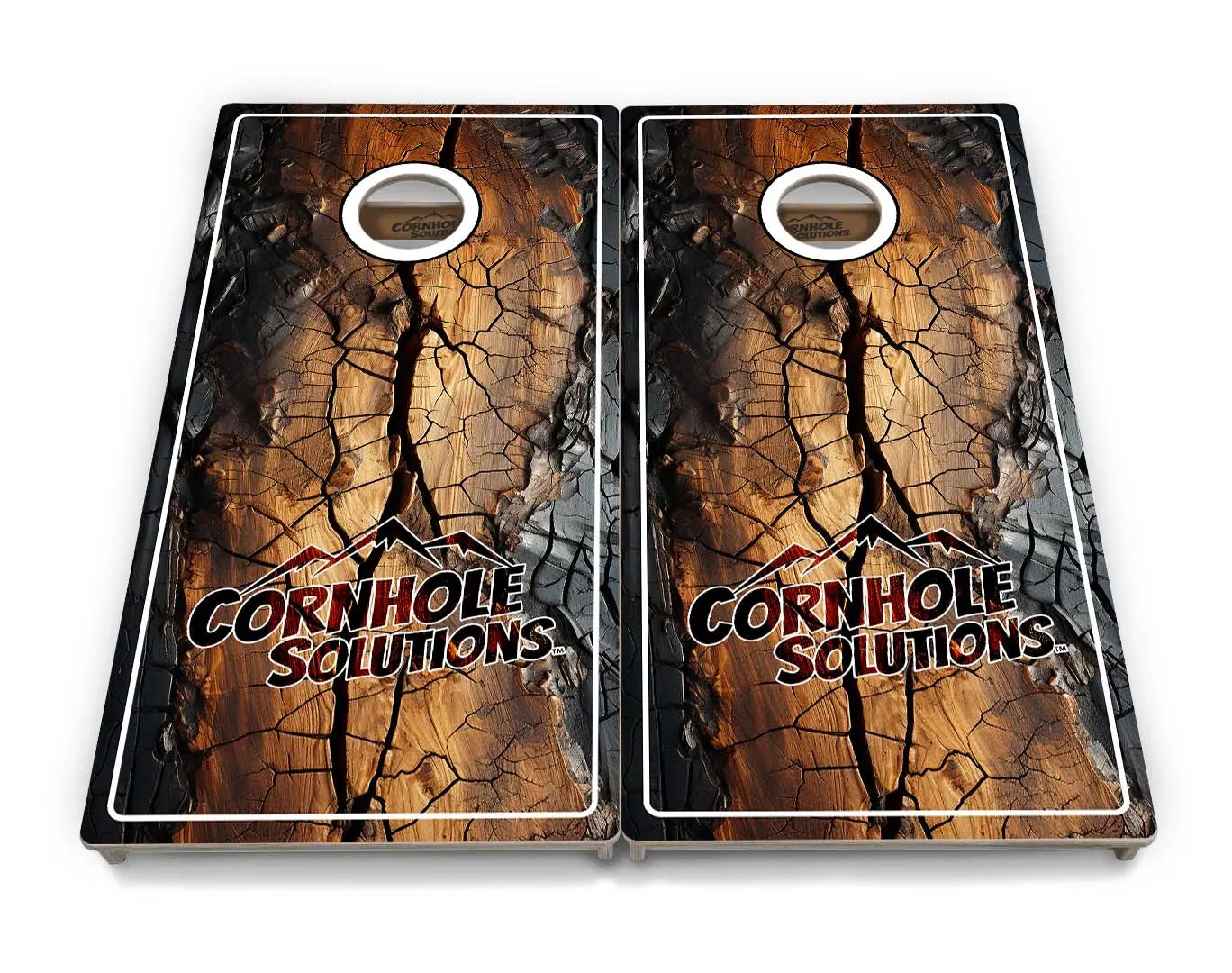 Distressed Live Edge Cornhole Boards - Professional Tournament Series by Cornhole Solutions, custom cornhole board detail photo 4
