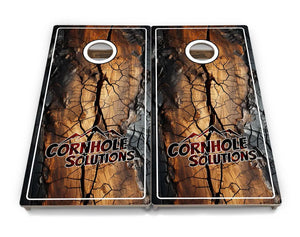 Distressed Live Edge Cornhole Boards - Professional Tournament Series by Cornhole Solutions, custom cornhole board detail photo 4