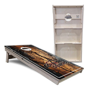 Distressed Live Edge Cornhole Boards - Professional Tournament Series by Cornhole Solutions, custom cornhole board detail photo 5