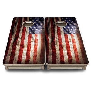 Distressed Old Glory - Mini or Vacation Size Cornhole Boards by Cornhole Solutions, custom cornhole board detail photo 4