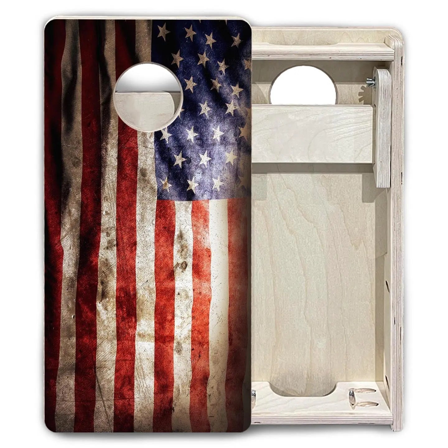 Distressed Old Glory - Mini or Vacation Size Cornhole Boards by Cornhole Solutions, custom cornhole board detail photo 6