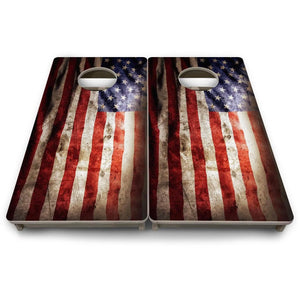 Distressed Old Glory - Mini or Vacation Size Cornhole Boards by Cornhole Solutions, custom cornhole board detail photo 9
