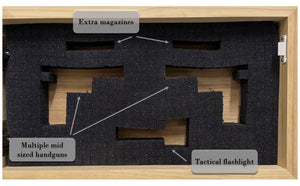 Dont Tread on Me Concealment Shelf - Quick Access Patriotic Hidden Gun Storage with Magnetic Lock - Safe & Secure Gun Concealment Furniture (Distressed)