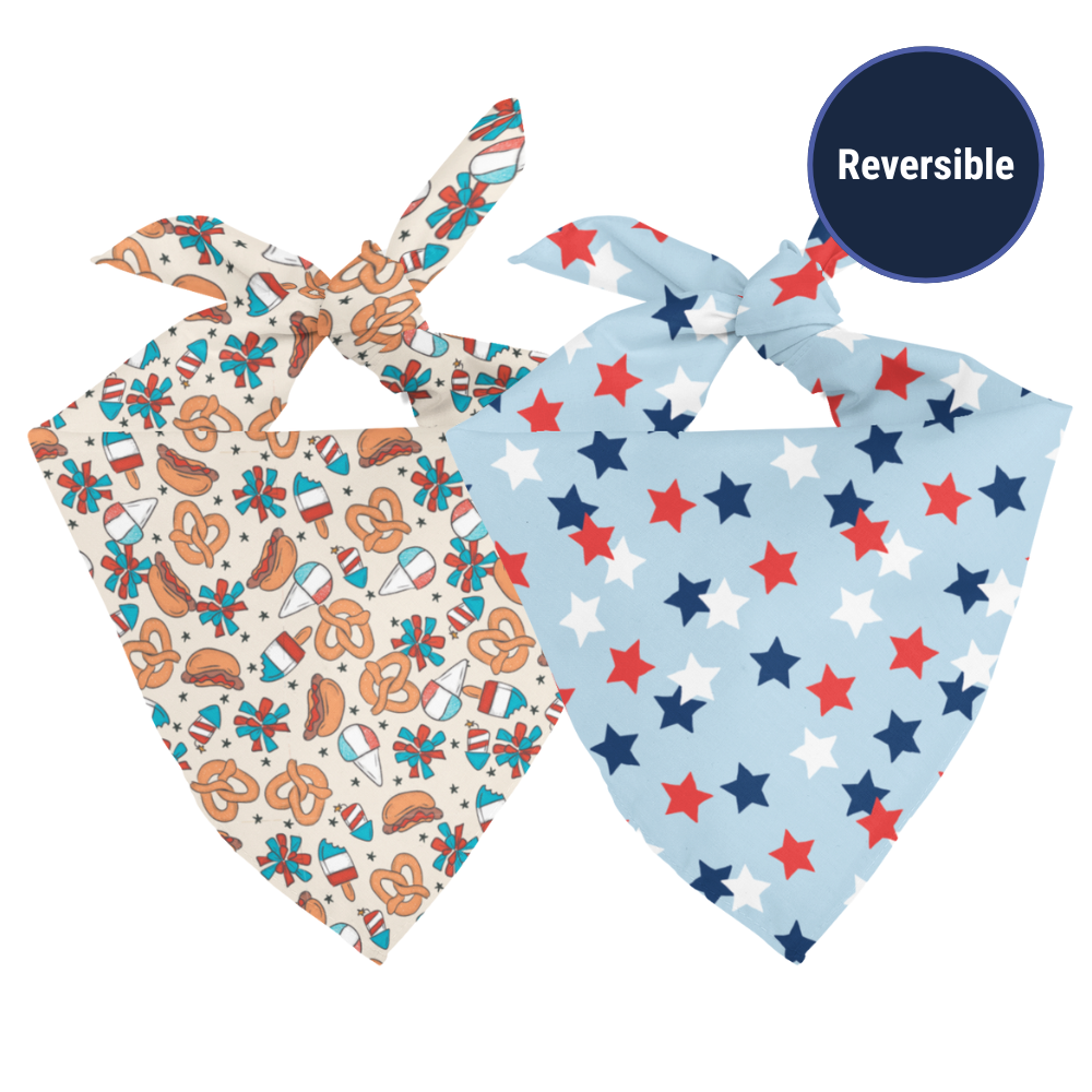 Patriotic Summer Reversible Dog Bandana