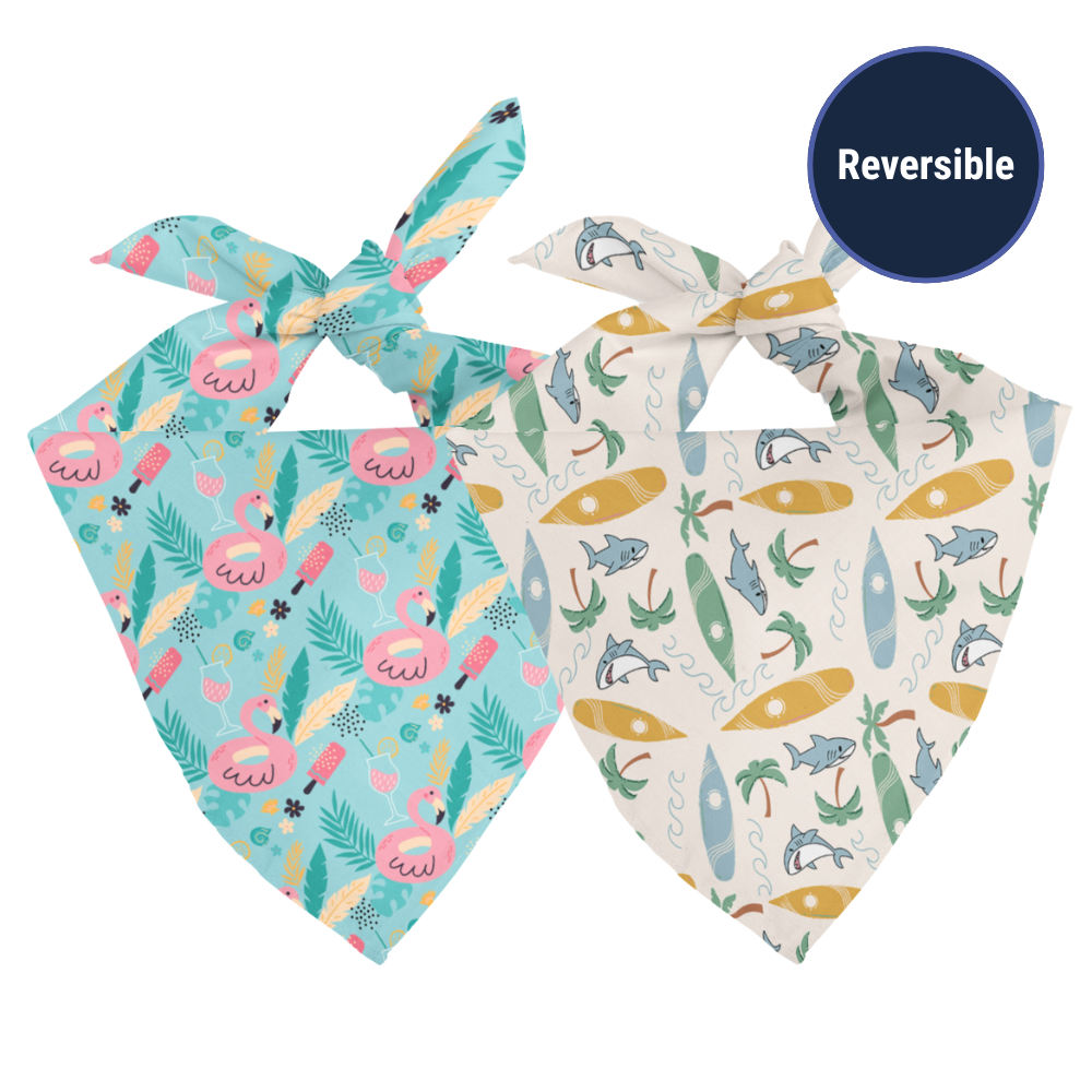 Summer Beach Reversible Dog Bandana