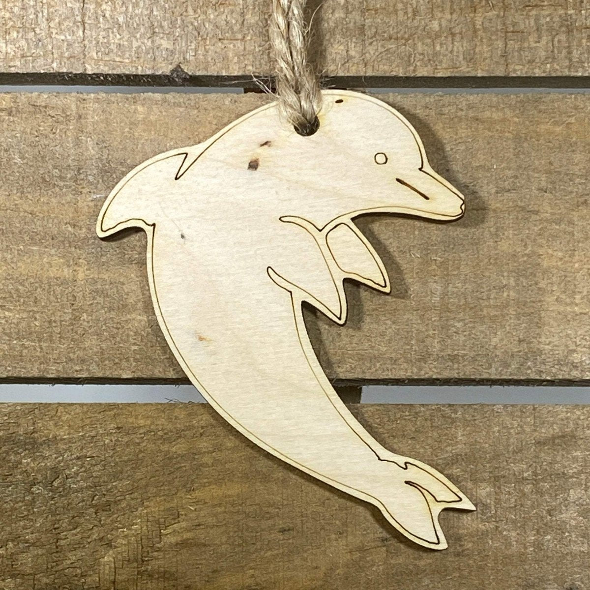 Dolphin Wooden Christmas Ornament | Coastal Ocean Holiday Decor