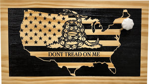 Dont Tread on Me Concealment Shelf - Quick Access Patriotic Hidden Gun Storage with Magnetic Lock - Safe & Secure Gun Concealment Furniture (Union)