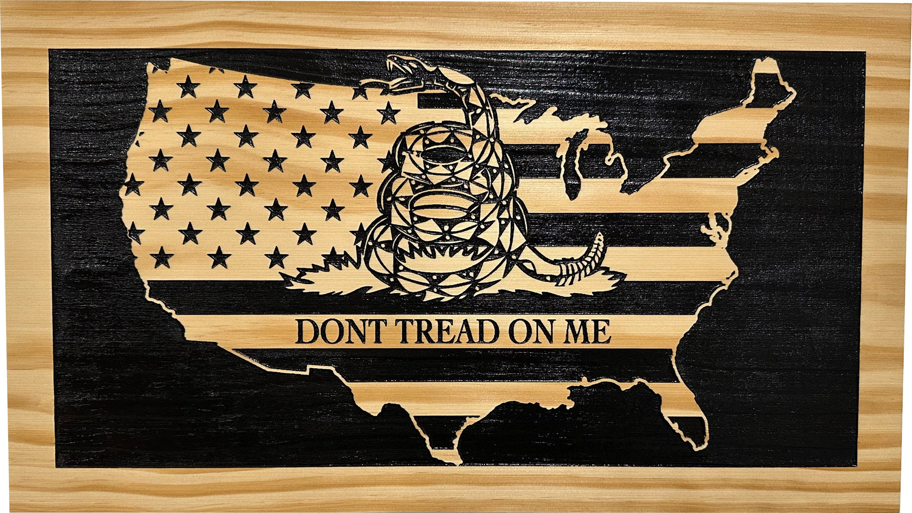 Dont Tread on Me Concealment Shelf - Quick Access Patriotic Hidden Gun Storage with Magnetic Lock - Safe & Secure Gun Concealment Furniture (Union)