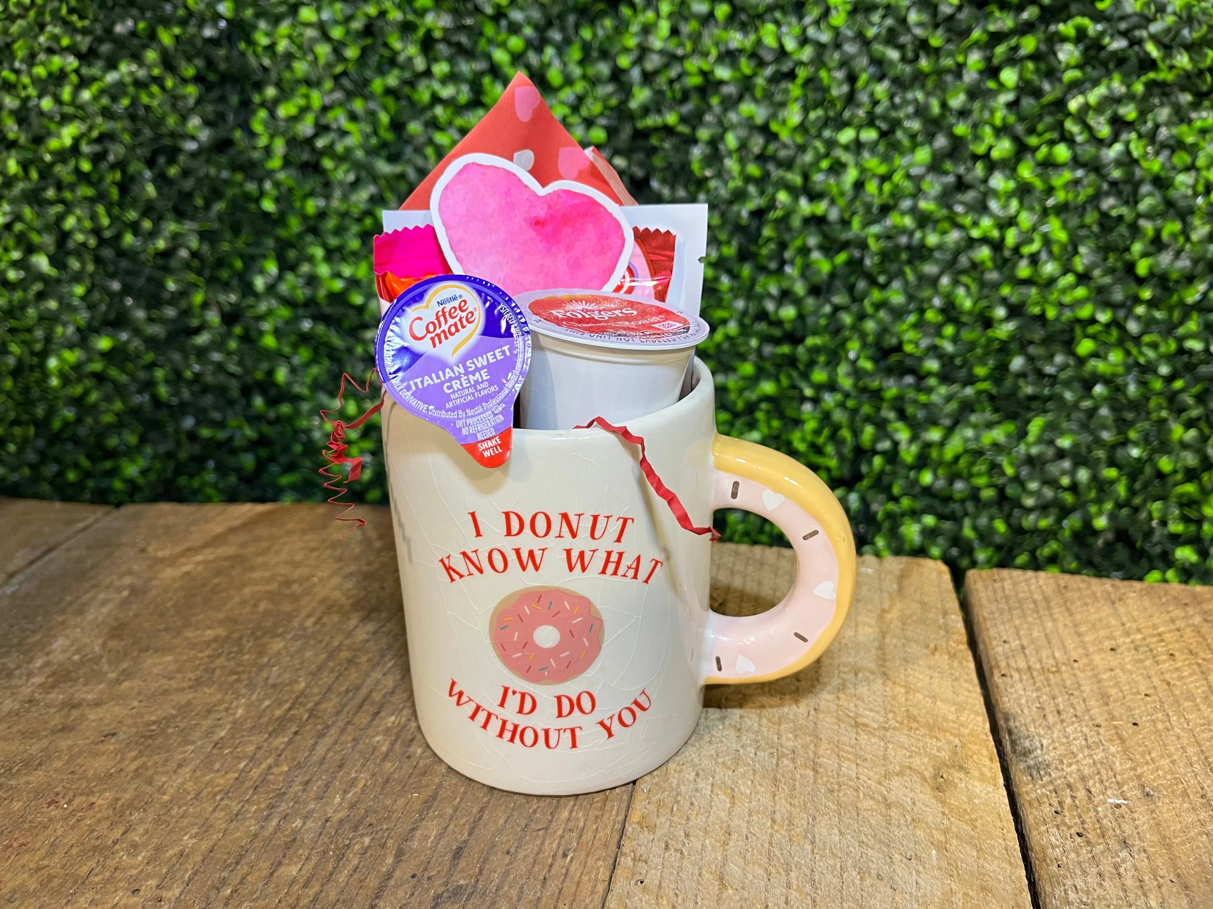 I Donut Know What I'd Do Without You Mug Gift Set - Coffee, Creamer, Candy & Eye Patches from Main Street Collective