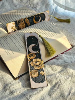 Dreamy Moons Bookmark Set – Celestial Moon & Floral Bookmark Pair by The Tween Space, paper gift detail photo 3