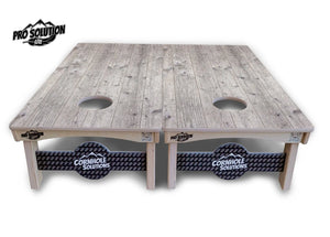 Driftwood Grey Stained Cornhole Boards - Pro Solution Lite Series by Cornhole Solutions, custom cornhole board detail photo 2