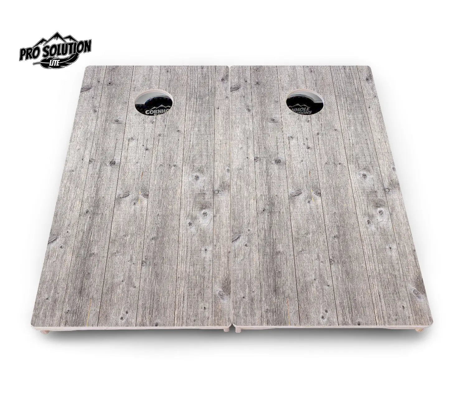 Driftwood Grey Stained Cornhole Boards - Pro Solution Lite Series by Cornhole Solutions, custom cornhole board detail photo 3