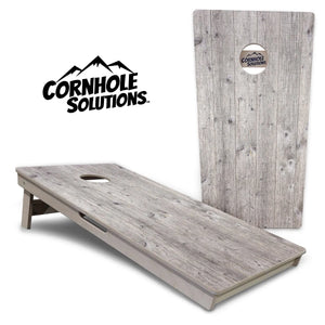 Driftwood Grey-Stained Cornhole Boards - Professional Tournament Series by Cornhole Solutions, custom cornhole board main product photo