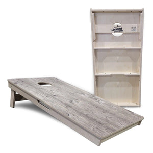 Driftwood Grey-Stained Cornhole Boards - Professional Tournament Series by Cornhole Solutions, custom cornhole board detail photo 5