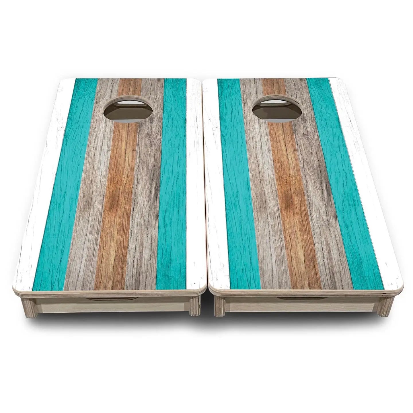 Driftwood Teal - Mini or Vacation Size Cornhole Boards Cornhole Solutions