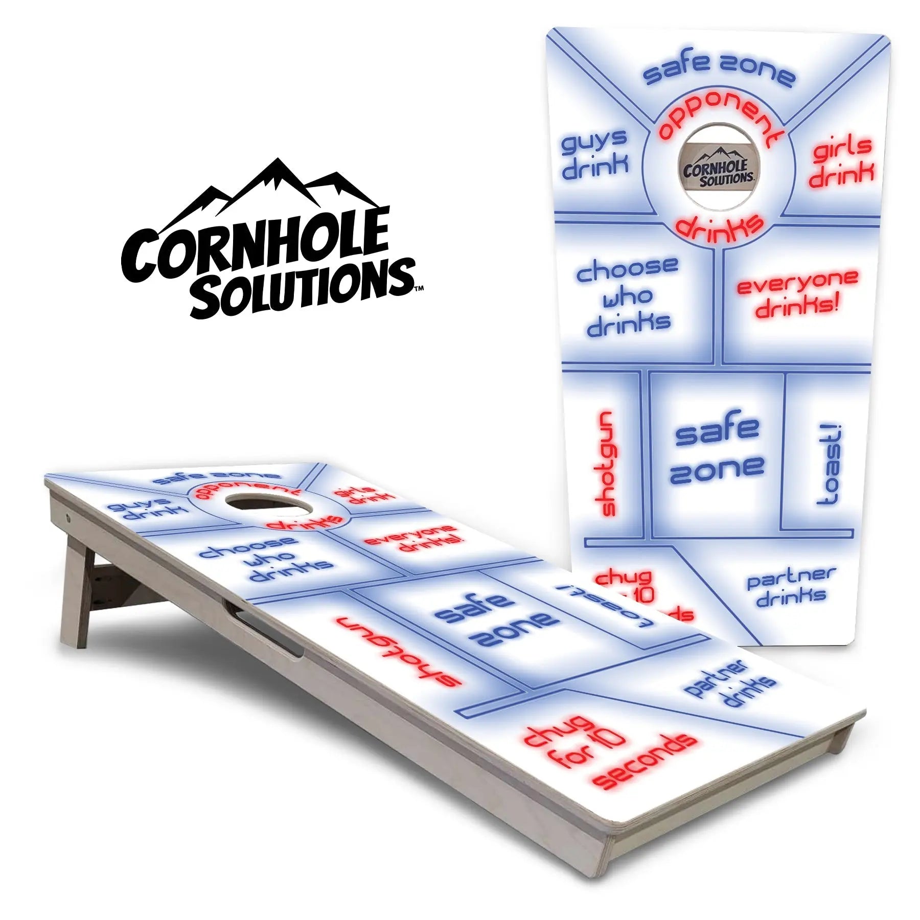 Drinking Game White Background Cornhole Boards - Professional Tournament Series Cornhole Solutions