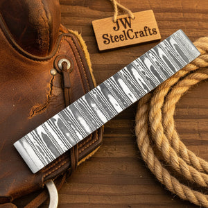 Ranchland Ladder Damascus Steel Billet by JW SteelCrafts, alternate view 3