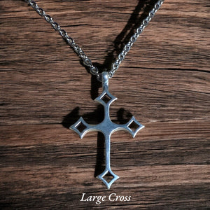 Gothic Medieval Cross Necklace - Sterling Silver by Forged By Fire — view 4 of 7