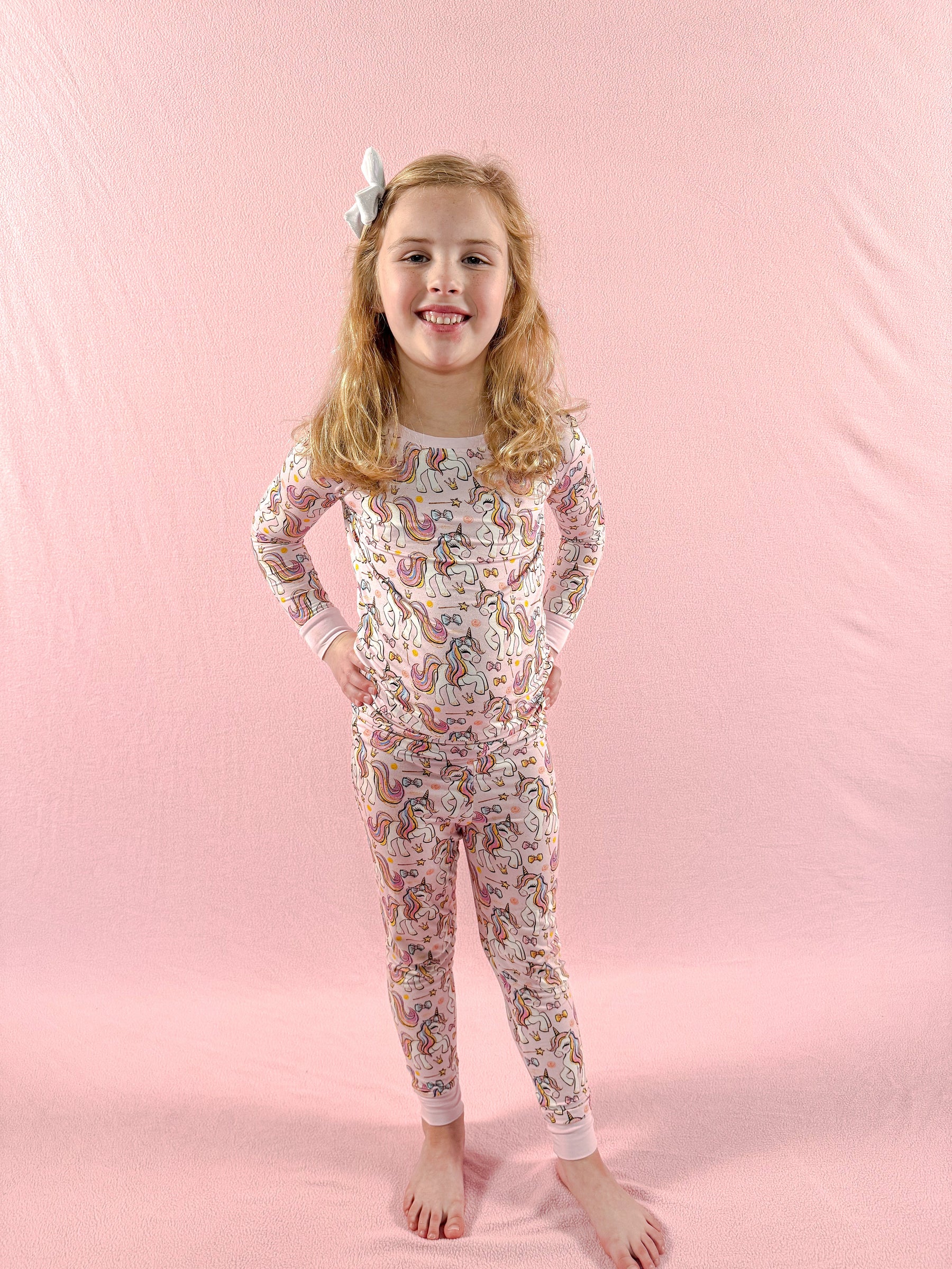 Pink Unicorn | Two-Piece Bamboo Pajama Set by Boosh Baby image 11