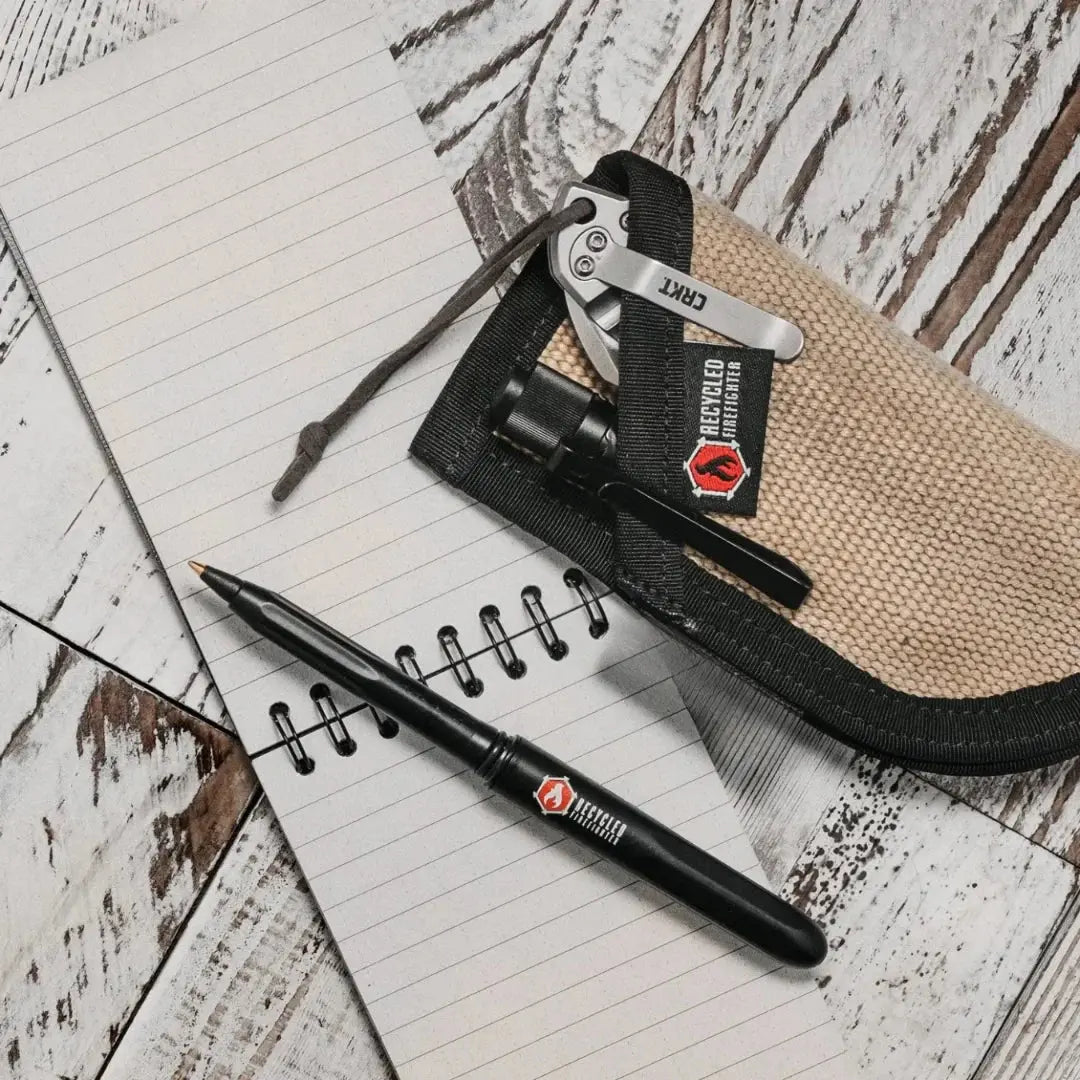 EDC Pocket Caddy by Recycled Firefighter, handmade leather goods detail photo 9