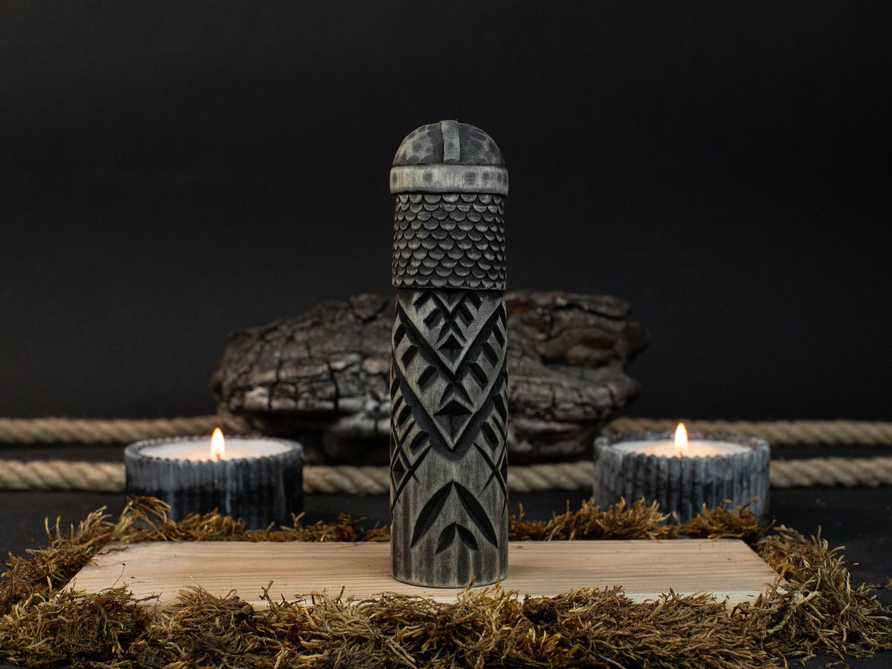Hand-Carved Baldr Wooden Figurine – Norse God of Light and Purity