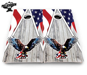 Eagle Triangle Whitewash Cornhole Boards - Pro Solution Elite Series by Cornhole Solutions, custom cornhole board detail photo 4