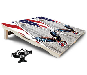 Eagle Triangle Whitewash Cornhole Boards - Pro Solution Elite Series by Cornhole Solutions, custom cornhole board detail photo 5