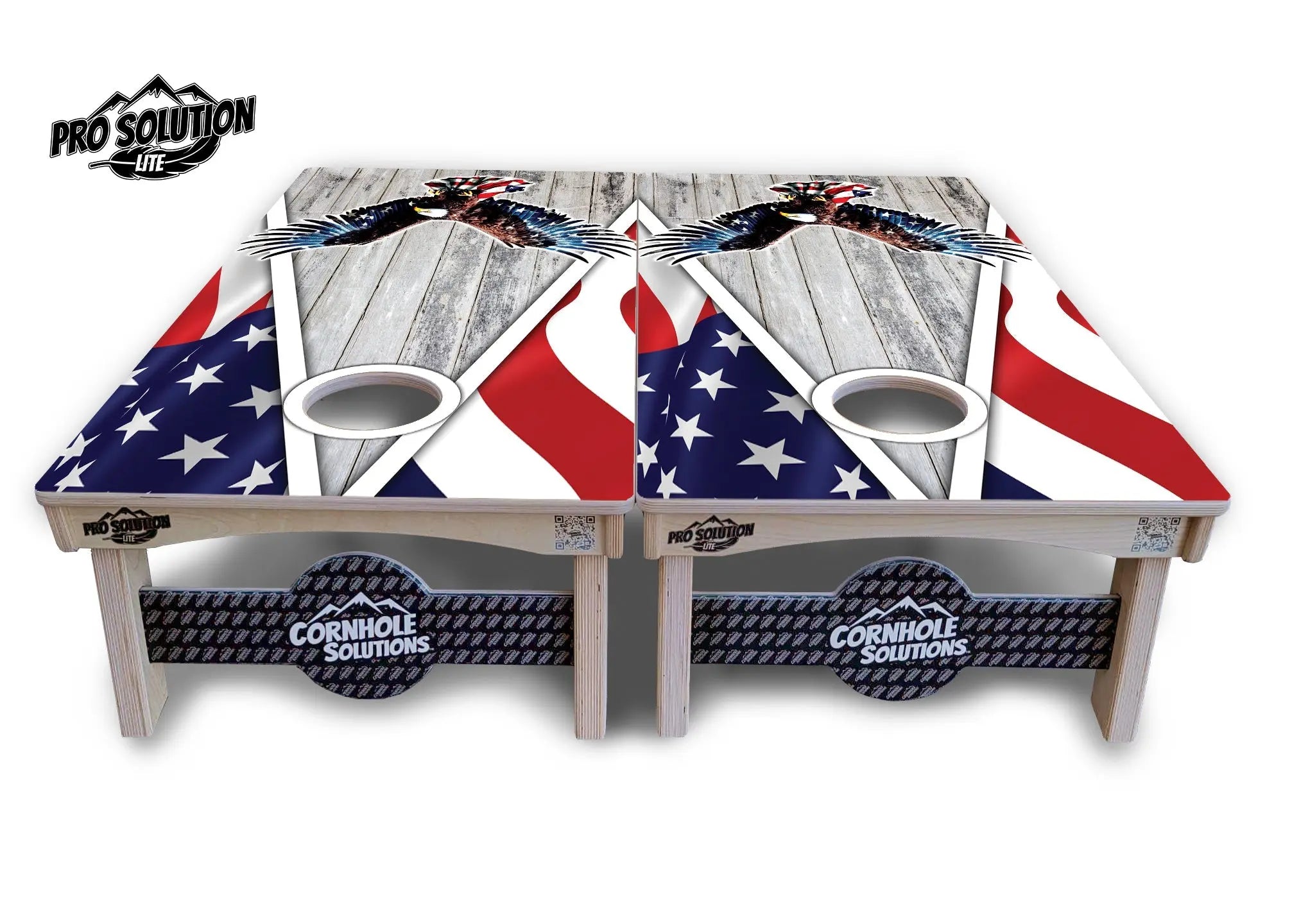 Eagle Triangle Whitewash Cornhole Boards - Pro Solution Lite Series Cornhole Solutions