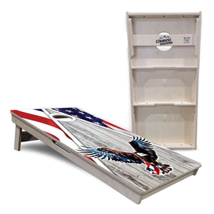 Eagle Triangle Whitewash Cornhole Boards - Professional Tournament Series by Cornhole Solutions, custom cornhole board detail photo 4