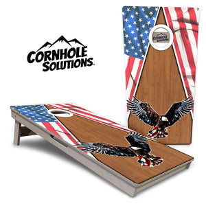 Eagle Triangle Wood Cornhole Boards - Professional Tournament Series by Cornhole Solutions, custom cornhole board main product photo