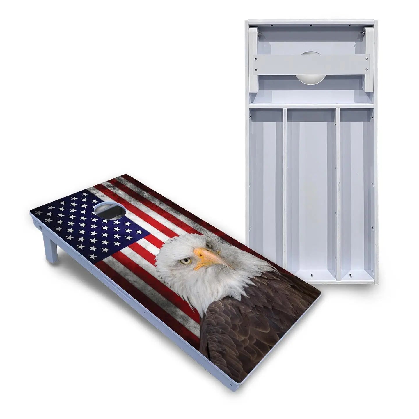 Eagle USA Flag Cornhole Boards - All Weather Series by Cornhole Solutions, custom cornhole board main product photo