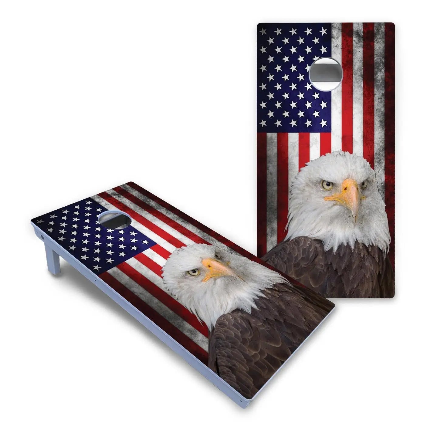 Eagle USA Flag Cornhole Boards - All Weather Series by Cornhole Solutions, custom cornhole board detail photo 2