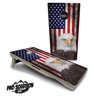 Eagle USA Flag Cornhole Boards - Pro Solution Lite Series by Cornhole Solutions, custom cornhole board detail photo 4