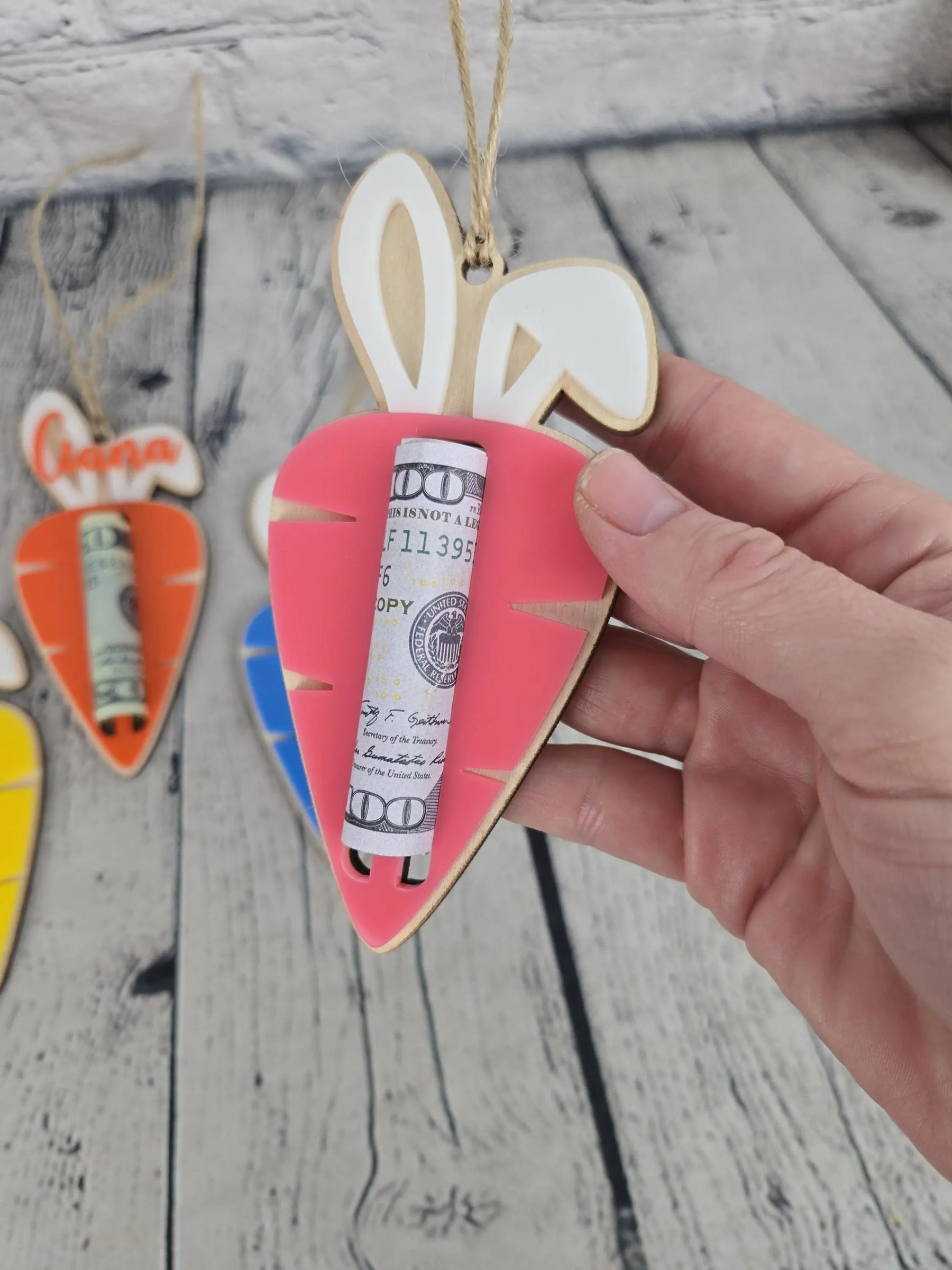 Easter Carrot Money Holder by EverLee Creations, Southern home decor detail photo 6