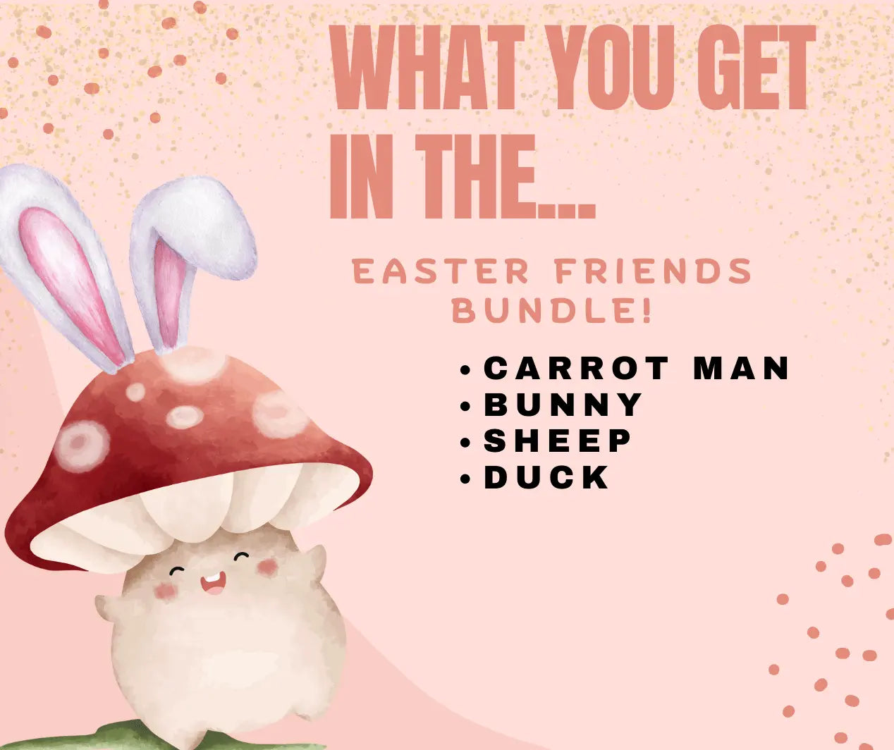 Easter Friends Bundle by Mushroom Lady Co, 3D printed toy detail photo 4