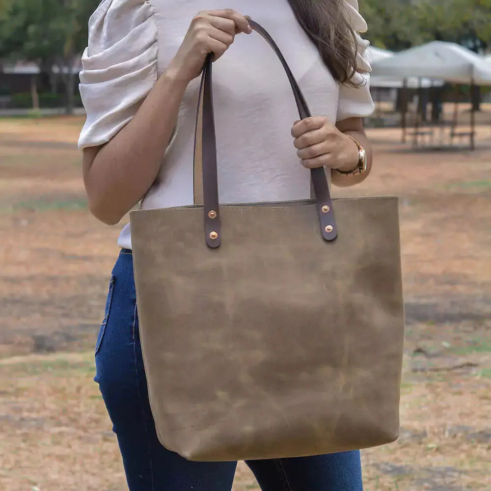 Eden LARGE Leather Tote Bag - Classic Mission Mercantile Leather Goods
