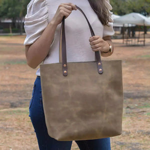 Eden LARGE Leather Tote Bag - Classic by Mission Mercantile Leather Goods, handmade leather goods main product photo