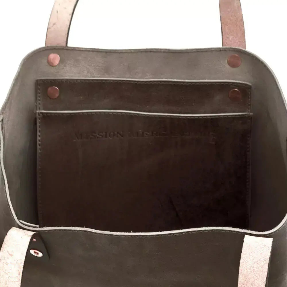 Eden LARGE Leather Tote Bag - Classic by Mission Mercantile Leather Goods, handmade leather goods detail photo 10