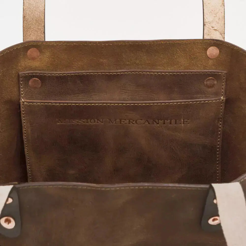 Eden LARGE Leather Tote Bag - Classic by Mission Mercantile Leather Goods, handmade leather goods detail photo 20