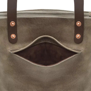 Eden LARGE Leather Tote Bag - Zippered by Mission Mercantile Leather Goods, handmade leather goods detail photo 9