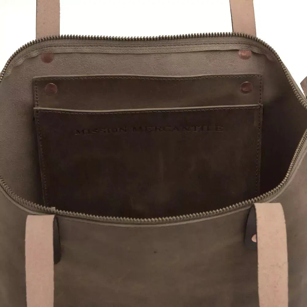 Eden LARGE Leather Tote Bag - Zippered by Mission Mercantile Leather Goods, handmade leather goods detail photo 10