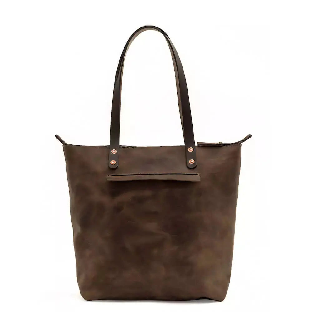 Eden LARGE Leather Tote Bag - Zippered by Mission Mercantile Leather Goods, handmade leather goods detail photo 25