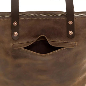 Eden LARGE Leather Tote Bag - Zippered by Mission Mercantile Leather Goods, handmade leather goods detail photo 29