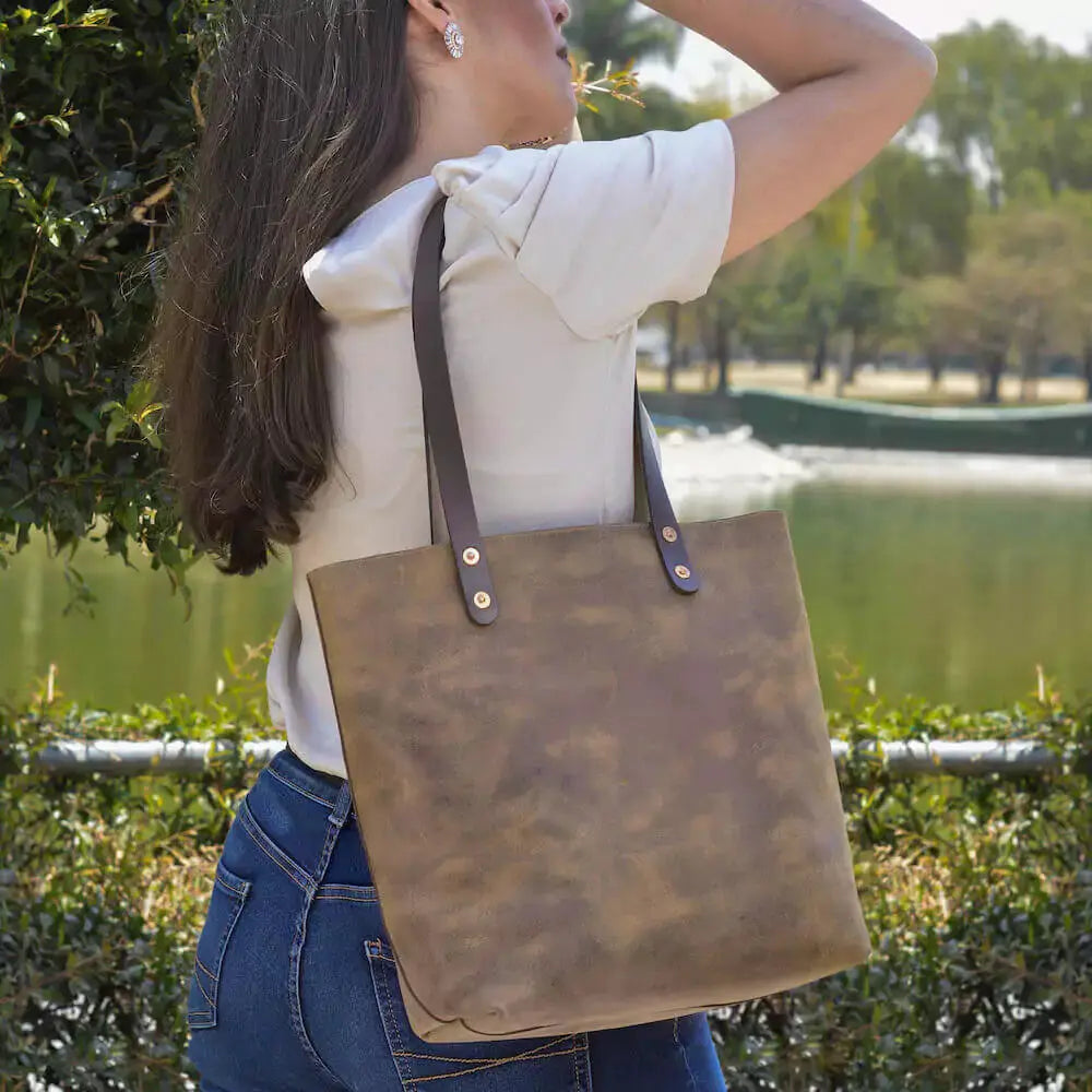 Eden MEDIUM Leather Tote Bag - Classic Mission Mercantile Leather Goods