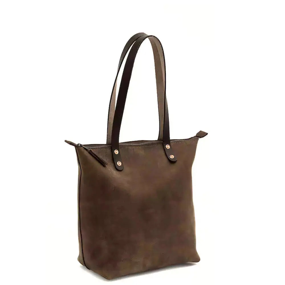 Eden MEDIUM Leather Tote Bag - Zippered Mission Mercantile Leather Goods