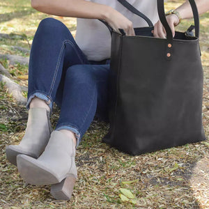 Eden OVERSIZED Leather Tote Bag - Zippered Mission Mercantile Leather Goods